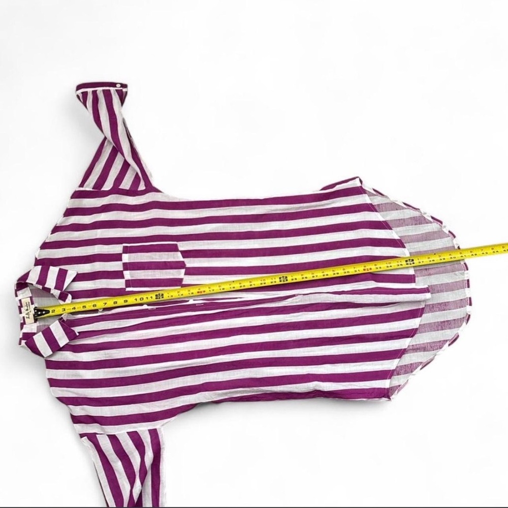 Source Unknown Purple and White Striped Button Down Shirt - Picture 6 of 6